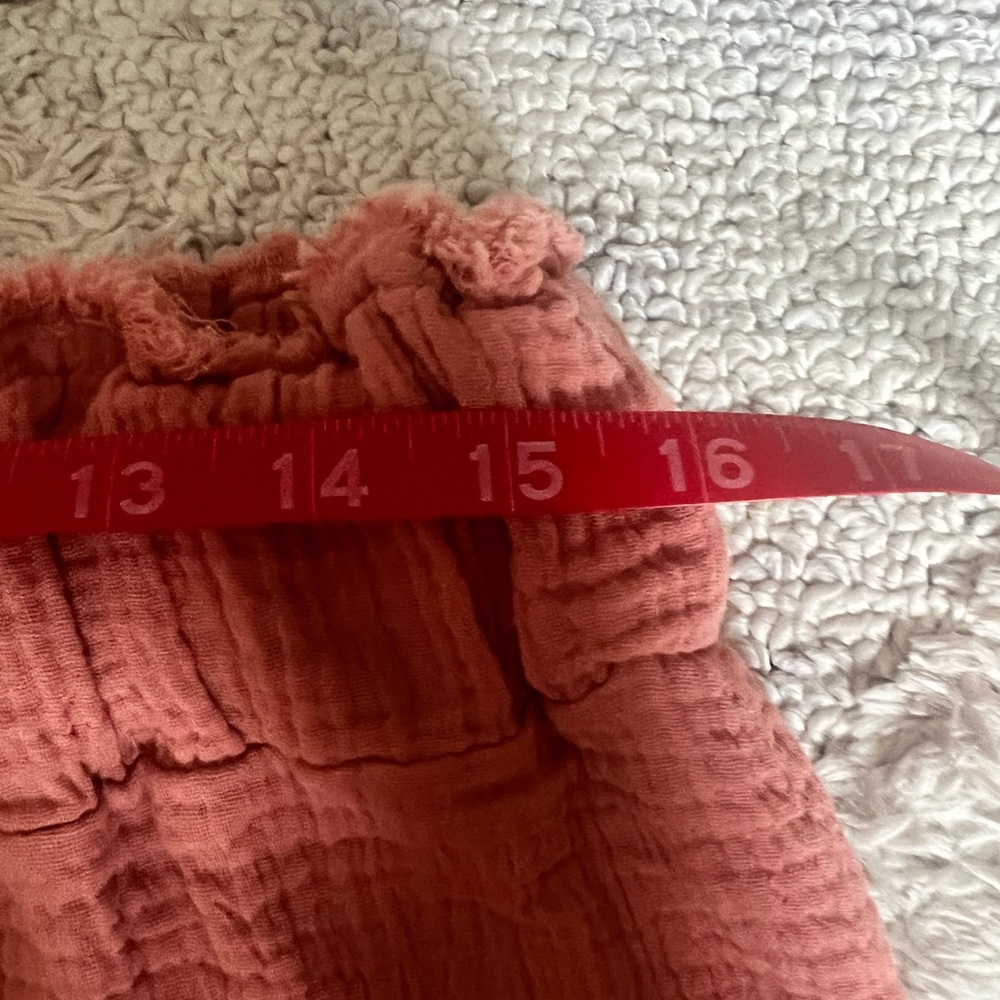 Peach Cotton Elasticated Flared Pant | Size Large - Picture 7 of 9